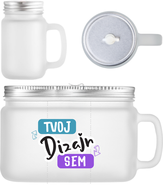 Skodelica iz mlečnega stekla z ročajem
