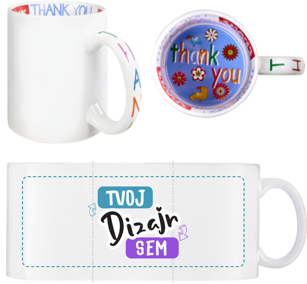 Skodelica z motivom »Thank You«